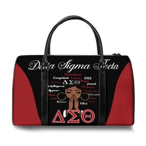 Bolsa de viaje Delta Sigma Theta, bolso de hermandad estilizado "Pray Girl" de Delta Sigma Theta, regalo para ella y para él.