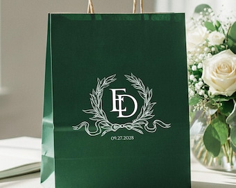 Personalized Wedding Welcome Bags, Custom Initial Gift Bags, Hotel Guest Favor Bags, Wedding Guest Bags, Bridal Shower & Birthday Gift Bags