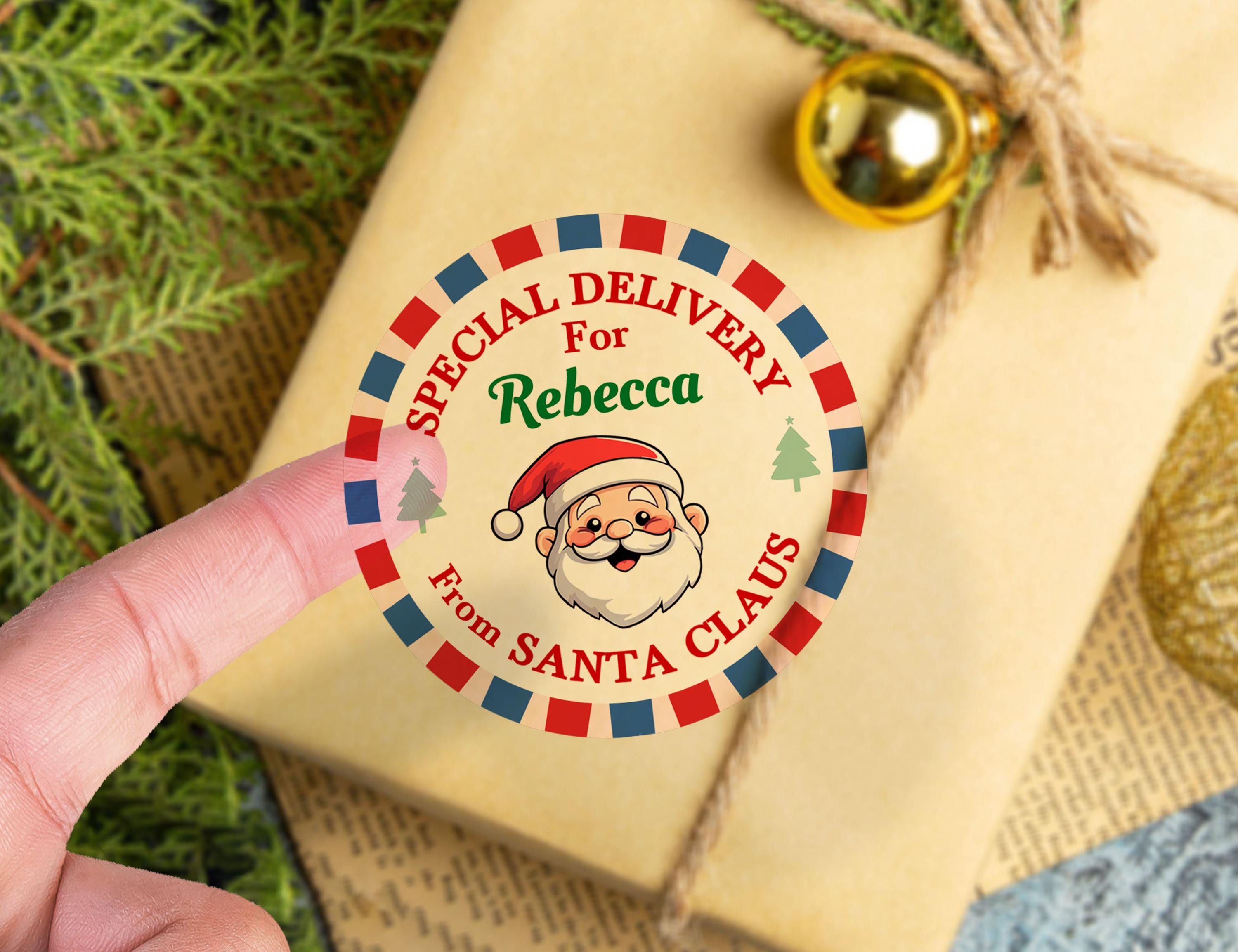 Personalised Special Delivery From Santa/Santa Claus Gift Tag Stickers/Custom Christmas Name Sticker/Christmas Present Stickers Gift Labels