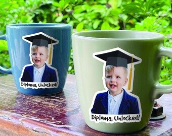 Custom Graduation Photo Sticker, Tumbler Stickers, Phone Sticker, Graduation Favor Photo Stickers, Class of 2026 Graduation Gifts