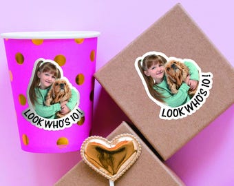 Personalized Photo Stickers, Die Cut Vinyl Waterproof, Custom Birthday Stickers for 21st, 30th, 40th, 50th, 60th Party Decoration