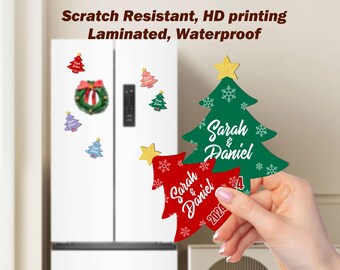 Personalized Christmas Tree Fridge Magnet/Christmas Decor/Christmas Presents/Unique Winter Wedding Favors/Bridal Shower/Party Gifts/Holiday