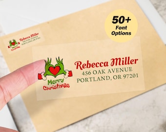 Grinch Christmas Return Address Labels Christmas Guest Labels Grinch Address Labels Christmas Labels Grinch Mailing Label Funny Grinch Gifts
