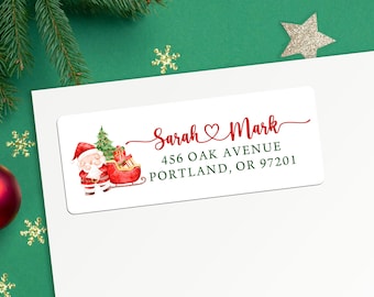 SANTA Christmas Return Address Labels/Christmas Address Labels/Christmas Guest Address/Christmas Card Stickers/Holiday Return Address Labels