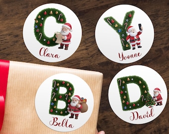 Custom Christmas Stickers/Christmas Present Label Santa Gift Stickers/Personalized Name Labels/Initial Labels/Kids Label/Christmas Gift Tags