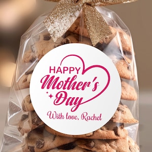 Happy Mother&#39;s Day Stickers, Personalized Mother&#39;s Day Labels, Custom Happy Mother&#39;s Day Gift Party Favor Stickers, Gift for Mom