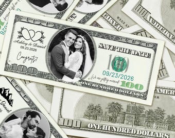 Wedding Marriage Money/Personalized 100 Dollar Bill/Wedding Party Money/Party Play Money/Bulk Custom Wedding Fake Money/Your Face on Money
