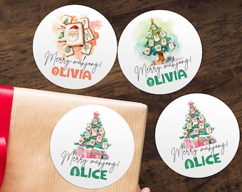 Personalisierte Mahjong Etiketten/Merry Mahjong Tags/Süße Mahjong Aufkleber/Lustige Mahjong Aufkleber Geschenk für Mahjong Mama/Mahjong Geschenke für Freund