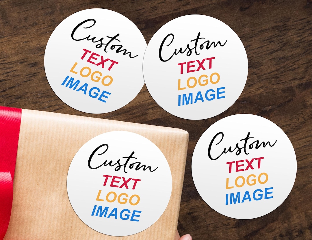 Personalized Gift Stickers With Text/logo/image/round Business Logo ...