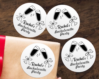 Bulk Custom Bachelorette Party Favors Stickers, Personalized Packing Sticker for Beach Bachelorette Party, Bridal Shower Party Favor Labels
