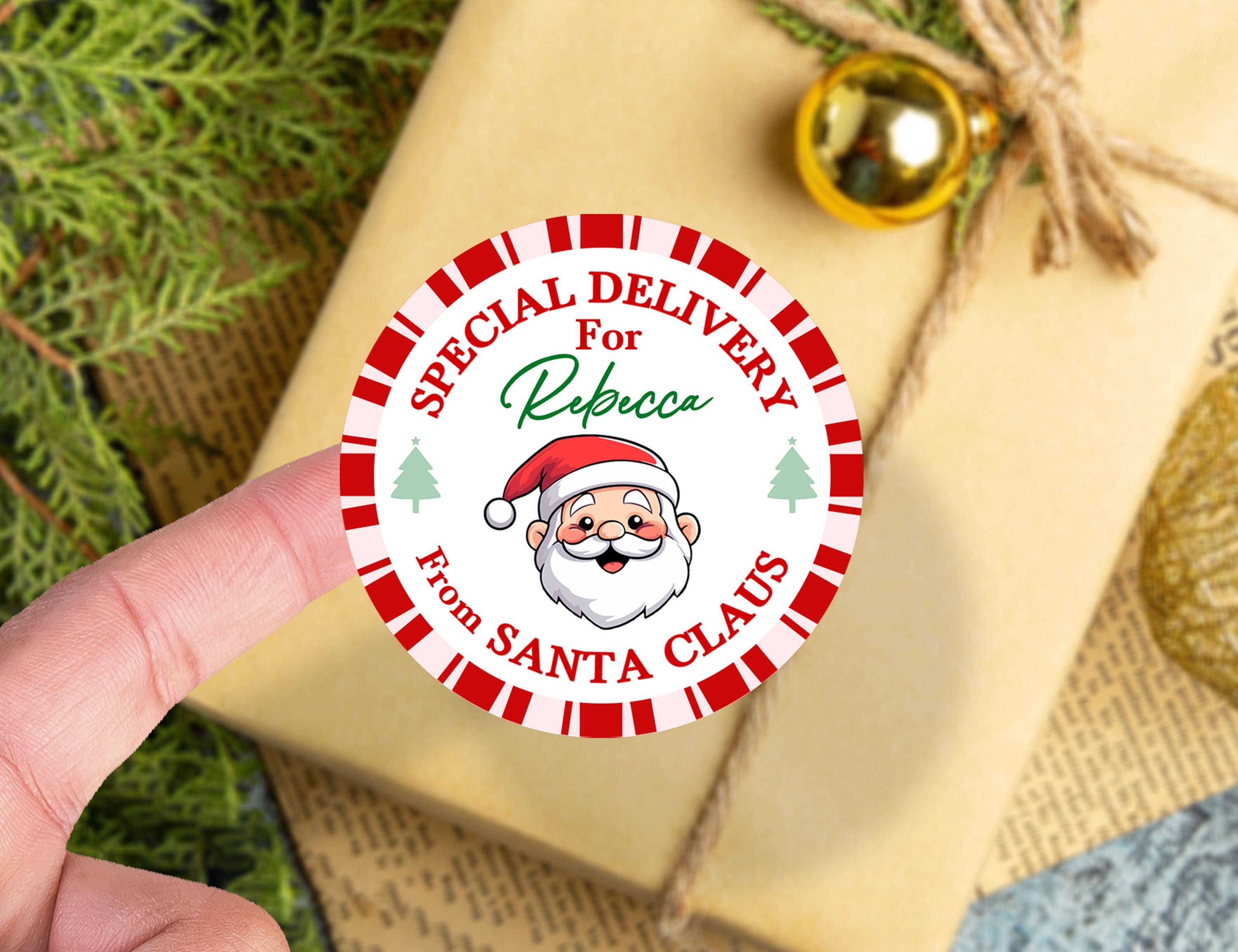 Personalised Special Delivery From Santa/Santa Claus Gift Tag Stickers/Custom Christmas Name Sticker/Christmas Present Stickers Gift Labels
