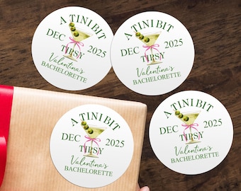 A Tini Bit Tipsy Bach Party Gift Stickers/Bachelorette Party Favor Labels/Bridesmaid Proposal Mini Liquor Tag/Custom Name Tags for Hen Party
