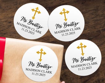 Personalized Mi Bautizo Sticker/Custom Stickers for Baptism Party Favors/Baptism Gift Tag/Boys Baptism Favor Labels/Girls Christening Favors