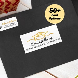 50+ Fonts Graduation Return Address Label/Grad Guest Address Label/Custom Grad Label/Grad  Invitation Recipient Address Labels/Class of 2024