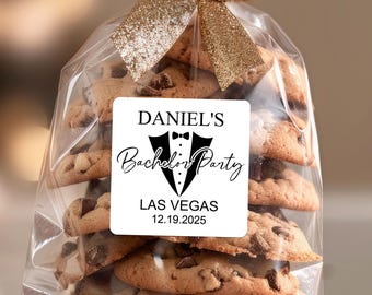 Personalized Bachelor Party Favor Stickers/Bulk Bachelor Party Invitation Stickers/Bachelor Weekend Goodie Bag Tags/Groom Party Treat Labels