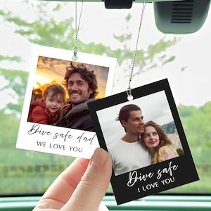 Custom Photo Car Car Air Freshener/First Car Gift/Custom Photo Car Ornament/Gift for Him/Husband Gift Dad Gift/Drive Safe/Car Accessory Gift