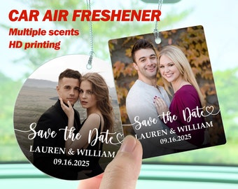 Wedding Car Air Fresheners Save the Date Picture Air Fresheners Car Accessories Custom Photo Freshener Car Freshies Decors Personalized Gift