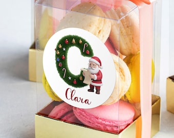 Personalized Round Name Sticker for Christmas Gifts/Christmas Present Label Gift Sticker/Custom Initial and Name Label/Gift Sticker For Kids