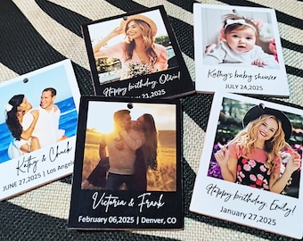 Gepersonaliseerde auto luchtverfrissers van foto foto tekst auto ornament hangend dubbelzijdig auto luchtverfrissers rijtest pass cadeau voor hem