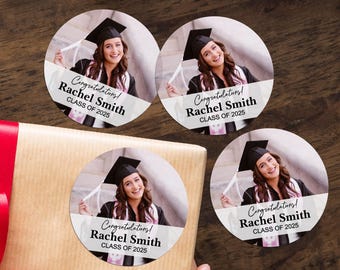 Class of 2025 Graduation Favor Label/Graduation Gift Sticker/Grad Party Sticker/Custom Holiday Tag Label/Graduation Invitation Card Stickers