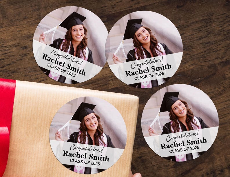 Congratulation Graduation Gift Stickers From Your Photo/grad Party ...
