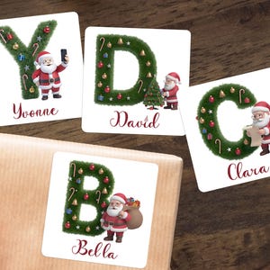 Gepersonaliseerde stickerlabels kerstnaam/kerststickers/kerstlabels/kerstcadeaulabel/aangepaste sticker kerstman/cadeaulabel