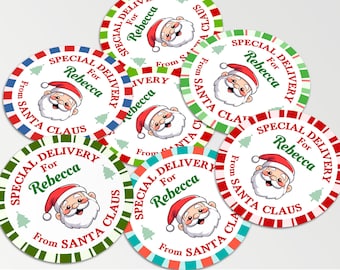 From Santa Stickers, Personalized Christmas Gift Tag Labels, From Santa Christmas Gift Label, To From Labels, Kids Christmas Stickers Tags
