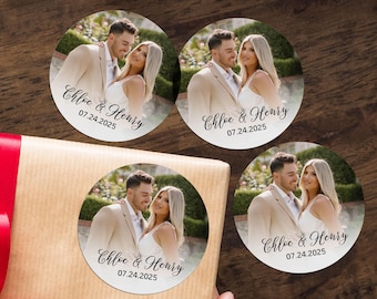 Custom Wedding Favor Sticker, Personalized Photo Wedding Favor Labels, Engagement Favor Stickers, Bridesmaid Gift Tags, New Year's Gift Tags