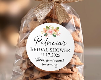 Bridal Shower Treat Bag Labels - Personalized Bridal Shower Favor Tags - Thank You Stickers - Wedding Party Favors - Baby Shower Gift Labels