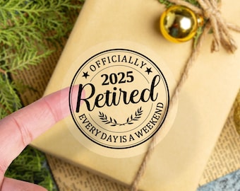 2025 Retirement Party Invitation Stickers/Bulk Custom Retirement Favor Labels/Nurse Retirement Party Gift Labels/Gift Bag Tag/Treat Bag Tags