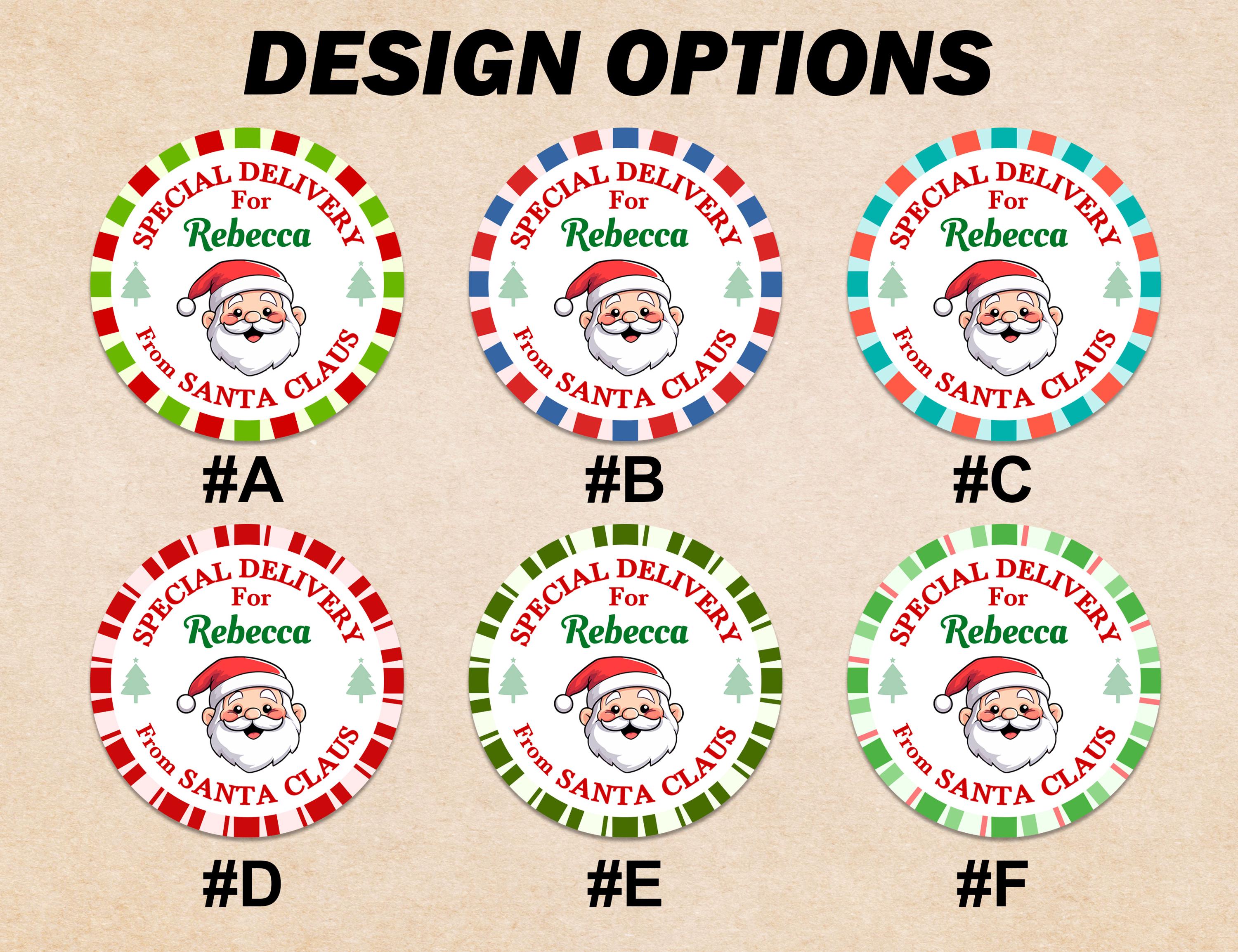 Personalised Special Delivery From Santa/Santa Claus Gift Tag Stickers/Custom Christmas Name Sticker/Christmas Present Stickers Gift Labels