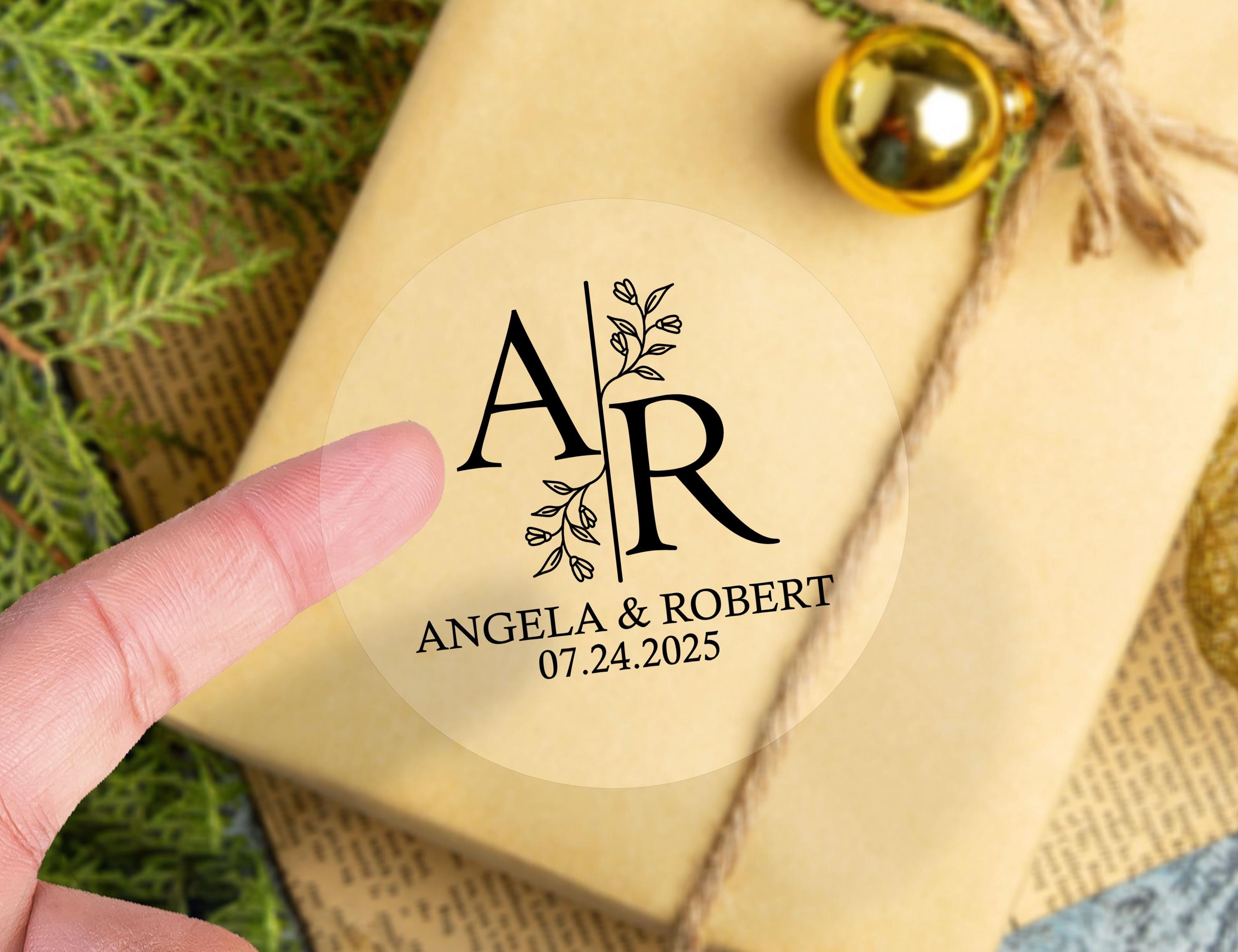 Wedding Sticker Gift Example Wedding Couple Initial Gift Stickers/personalized Monogram Wedding ...