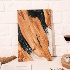 Personalized Custom Charcuterie Board, Resin and Olive Wood Cheese Board, Custom Serving Tray, Wooden Resin Serving Board,  Birthday Gift