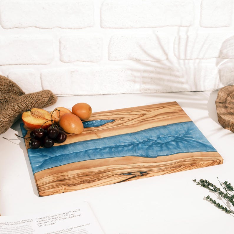Personalized Custom Olive Wood and Epoxy Charcuterie Board, Stunning