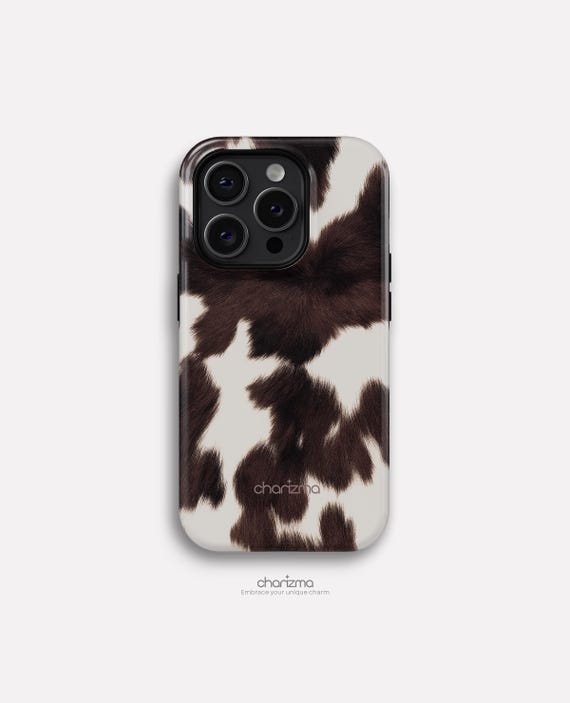 Cowhide Pattern Phone Case | iPhone 14, 15, 16 Cute Summer iPhone Case, Girly Phone Case, iPhone Cover, Trendy Abstract Cowgirl Phone Case