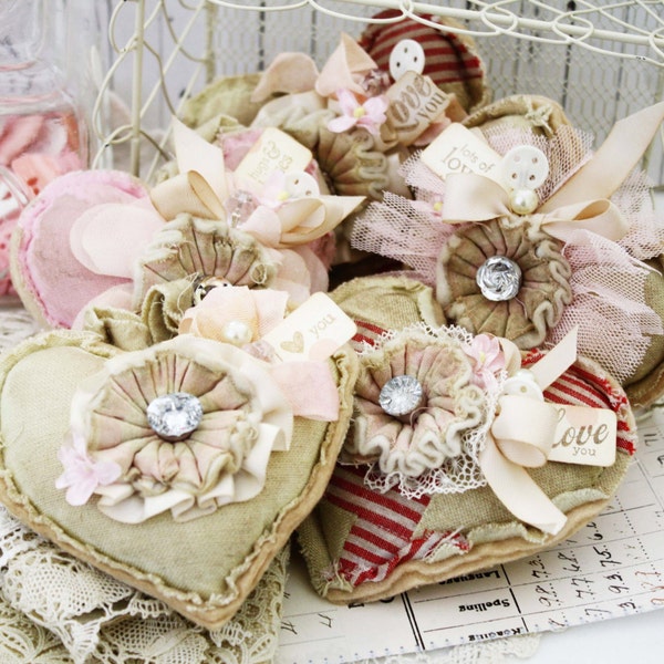 Hugs and Kisses Heart Pincushion