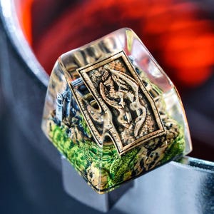 Dragoncrest 3D Elden Ring Talisman Keycap, Custom Gaming Keycap for Mechanical Keyboard, Handmade Artisan Gift