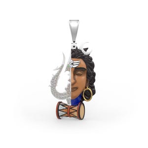 Mahadev Pendant Silver 925 With Rhodium Plated, 5A CZ (5A Cubic Zirconia Is The Highest Quality Of CZ Stones)