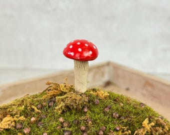 Handmade miniature 'fly agaric', as a plug, moss plug, plug, decorating flower pots, gift, seasonal decoration, Easter