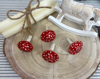 Handmade ceramic fly agaric pendant, autumn decoration, seasonal decoration, Easter, birthday, unique gift, nature