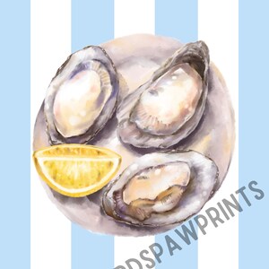 Blue Oyster Coastal Wall Art