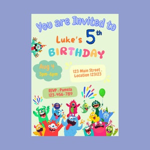 Monster Kindereinladung Party ( Digital)