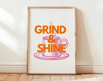 Funny Coffee Quote Print | Trendy Kitchen Decor (Digital Download)