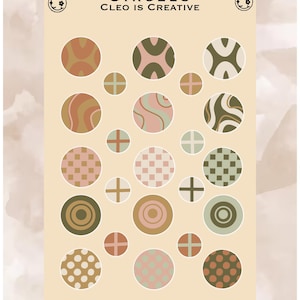 Circles; sticker sheet- useful, functional journal, diary, planner, bujo, scrapbooking