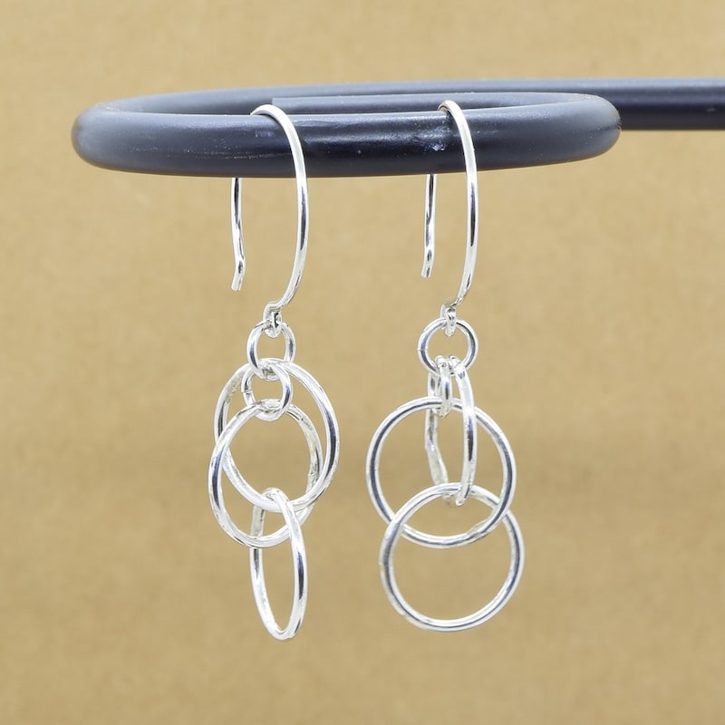 Dangle Rings Silver Silver Dangle Earrings - Etsy