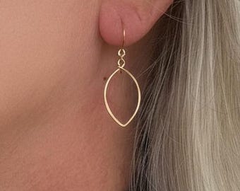 Hammered Gold Petal Earrings, Everyday Handmade 14k Gold-Filled Jewelry