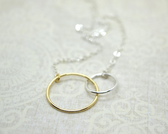 ネックレス・ペンダント LAZY DAWN double rings necklace Foamy Wader Infinity Hammered Double Ring Necklace | Show