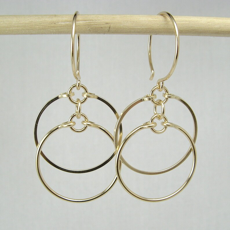 gold double circle hoop earrings ECLIPSE GOLD EARRINGS