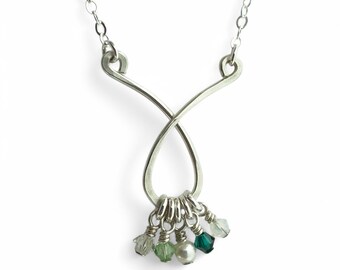 Contessa Birthstone Necklace, Personalized Gift for Mom Necklace Charm Necklace Nana Grandma Necklace Mothers Necklace Silver Necklace