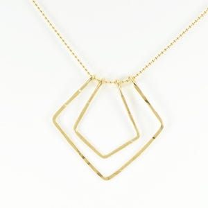 Geo Gold Necklace, Gift for Her Geometric Necklace Gold Statement Necklace Pendant Necklace Art Deco Necklace Angular Necklace